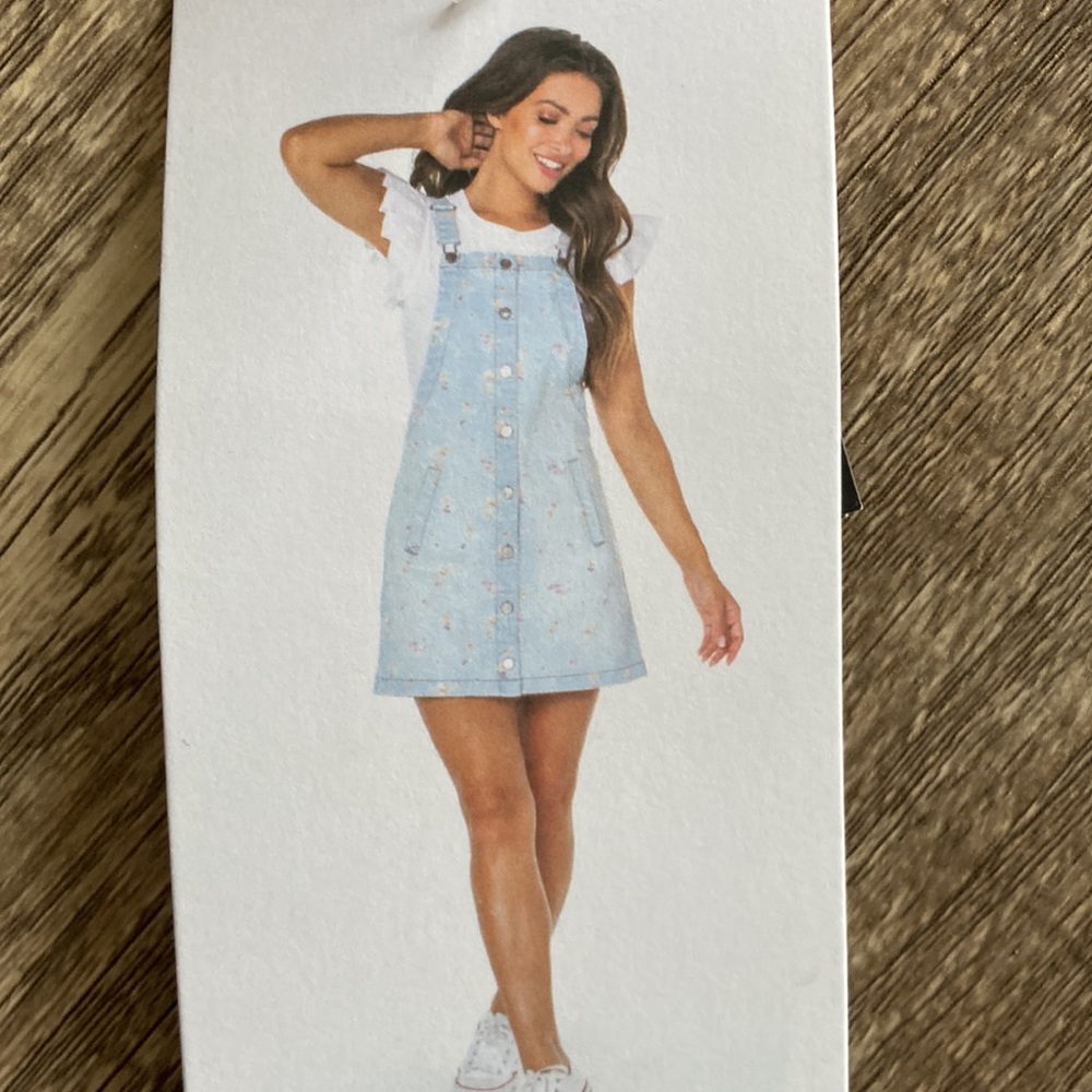 Denim overall Dress, Skirtall XXL. Celebrity Pink, - Picture 3 of 11